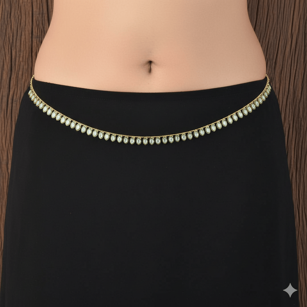 Polki Waist Chain Jewelry – Gold Kamarbandh Waist Belt | My Rivaaz