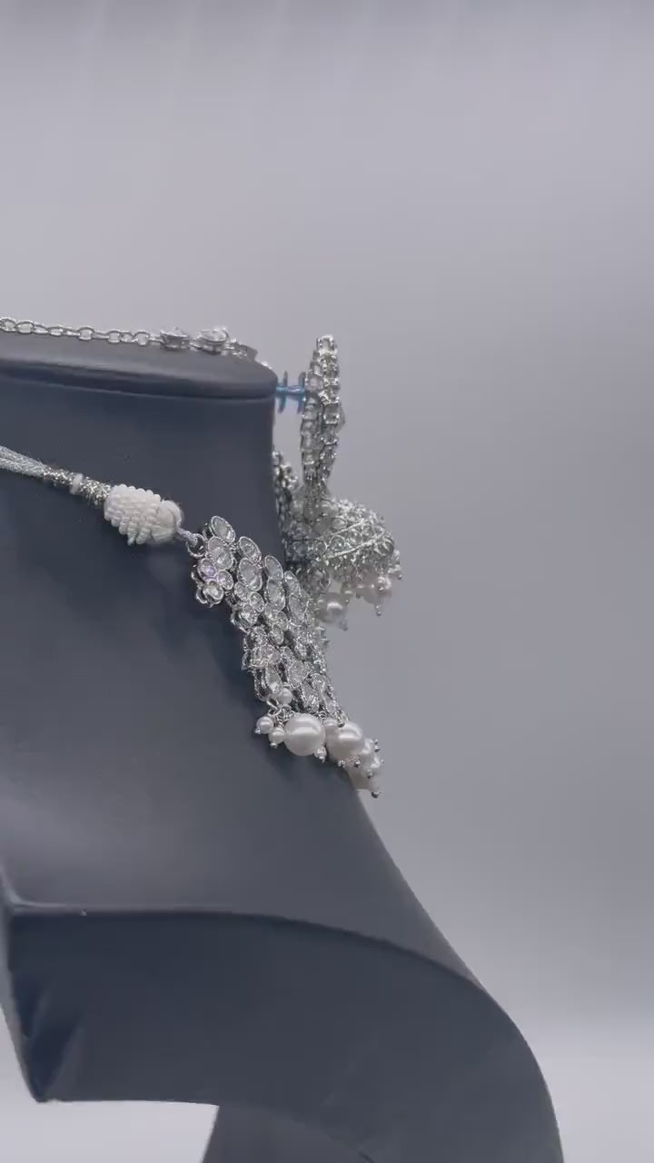 Silver Polki Choker • Pakistani Jewelry • Indian Choker • Indian Necklace • Polki Jewelry • Pakistani Necklace • Kundan Necklace • Silver