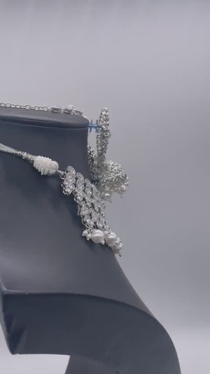 Silver Polki Necklace / Silver Choker/ Indian Choker Necklace/ Pakistani jewelry/ Indian jewelry/ Indian necklace/ Pakistani Choker