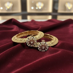 Rashmi Heritage Kundan Ruby Bangles Pair