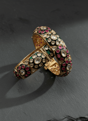 Ruby Green Uncut Polki Kadas