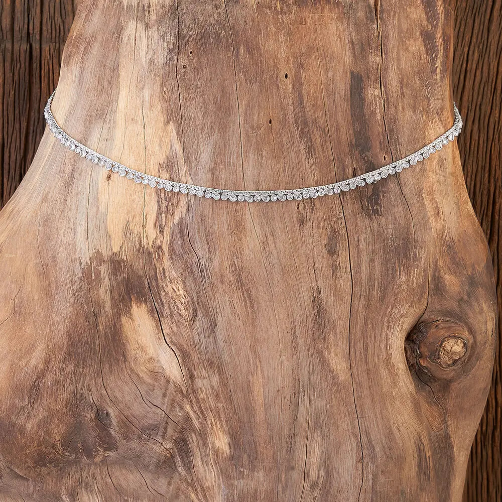 Silver Waist Chain (Kamarbandh) – Minimal Bridal Waist Belt