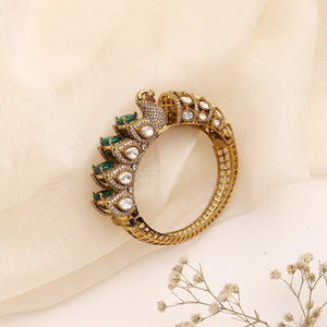 Sitara Emerald Polki Openable Kada Bracelet