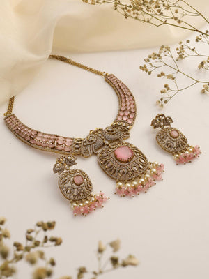 Tavisha Pink Kundan Necklace Set
