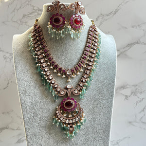 Zara Mint Ruby Long Victorian Set