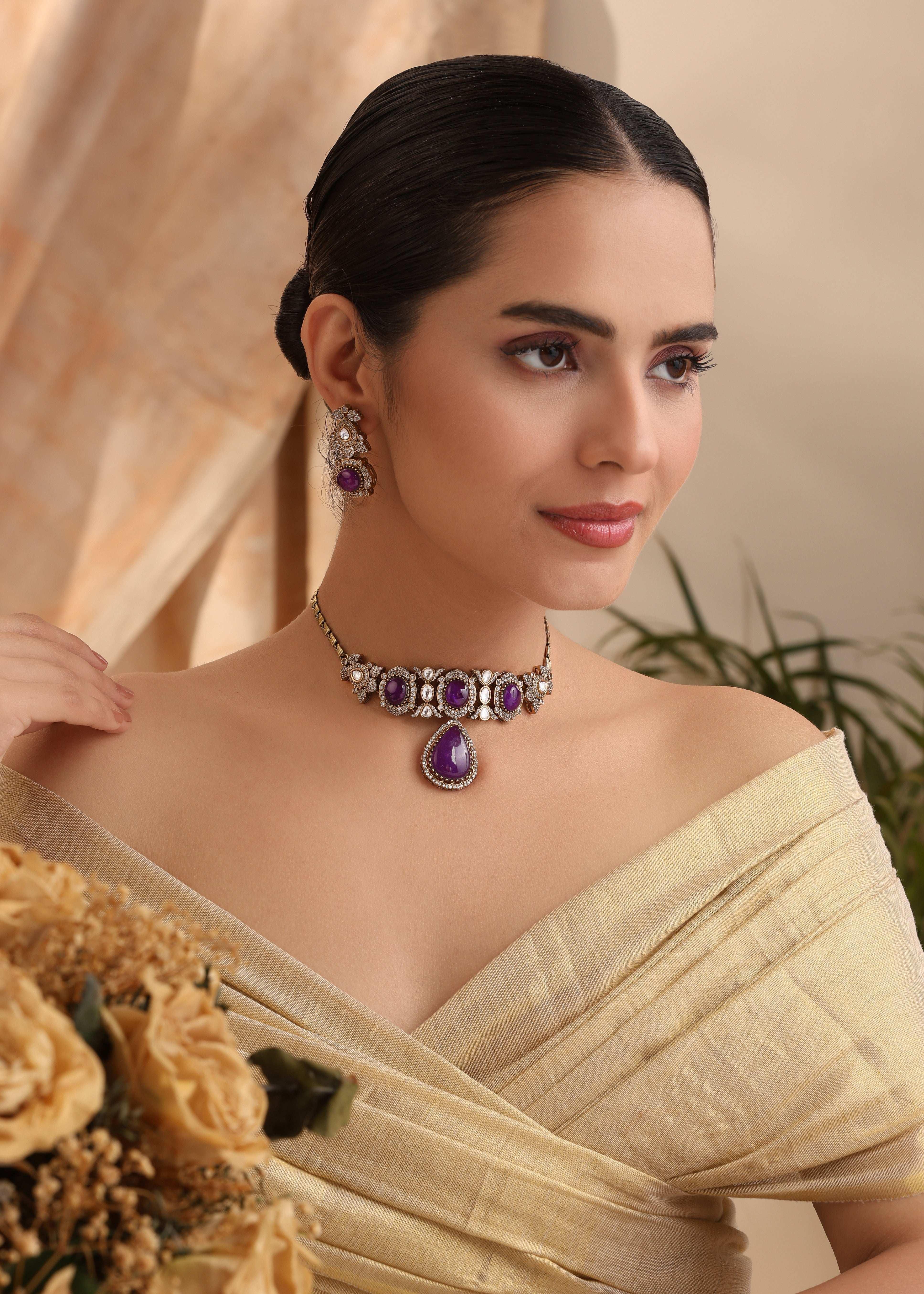 Sehr Purple Choker Set
