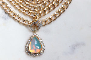 Trisha Fire Stone Gold Chain Set