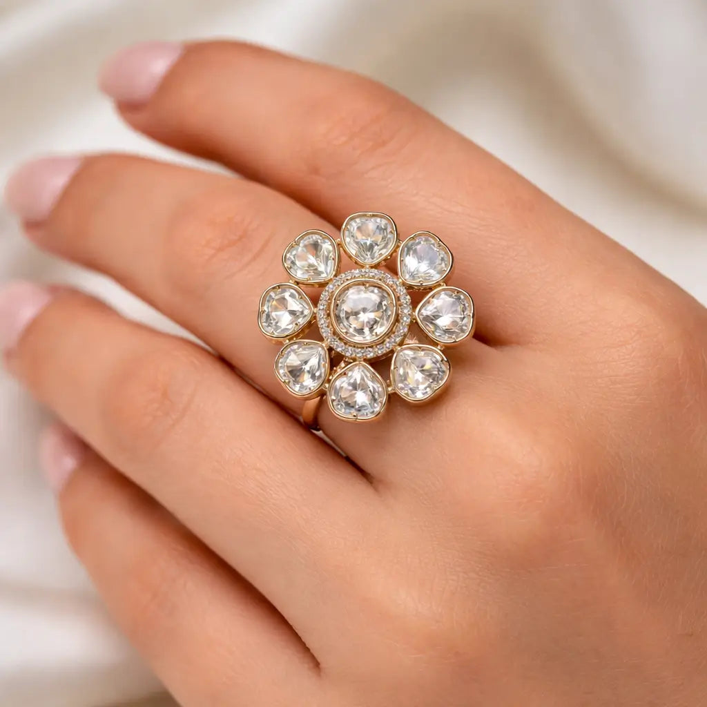 Uncut Polki Ring- Adjustable
