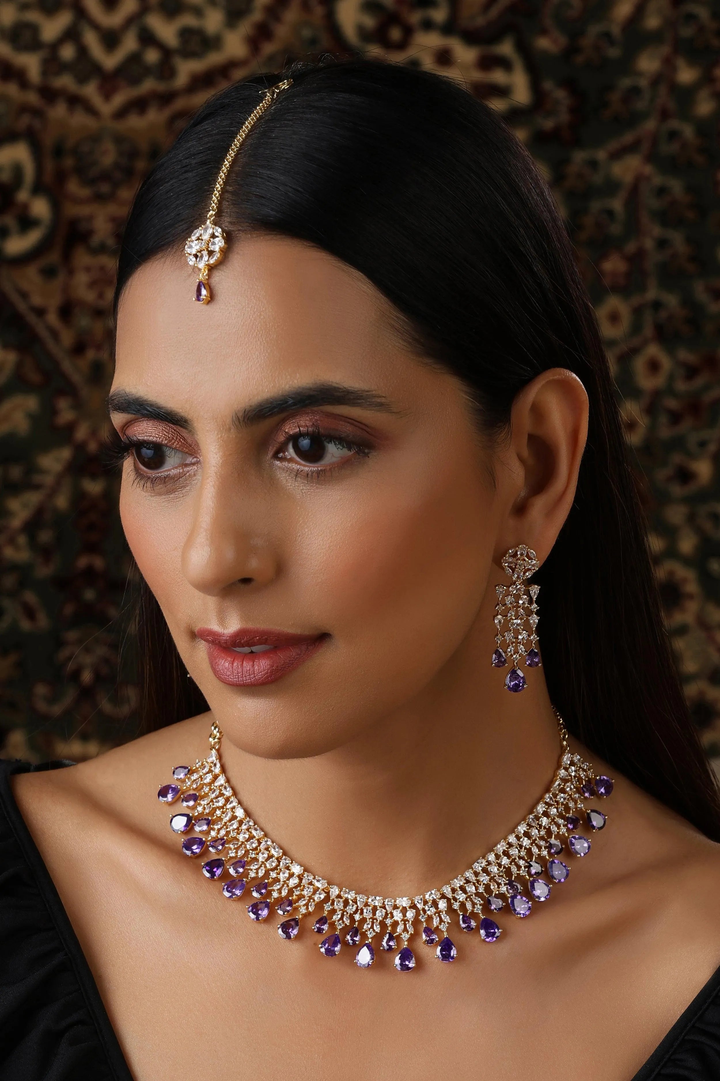 June Lavender Gold Necklace