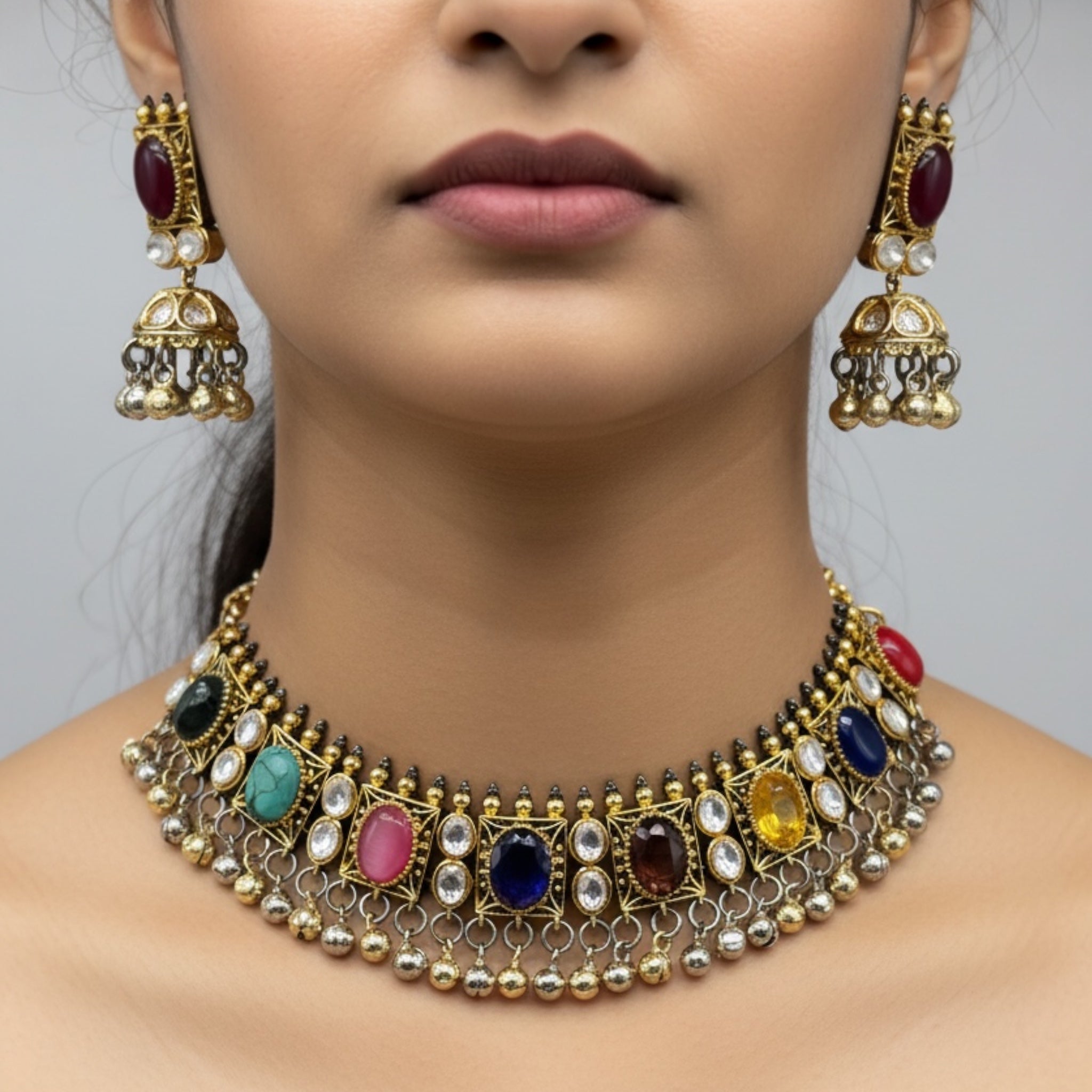 Dual Tone Navratan Set