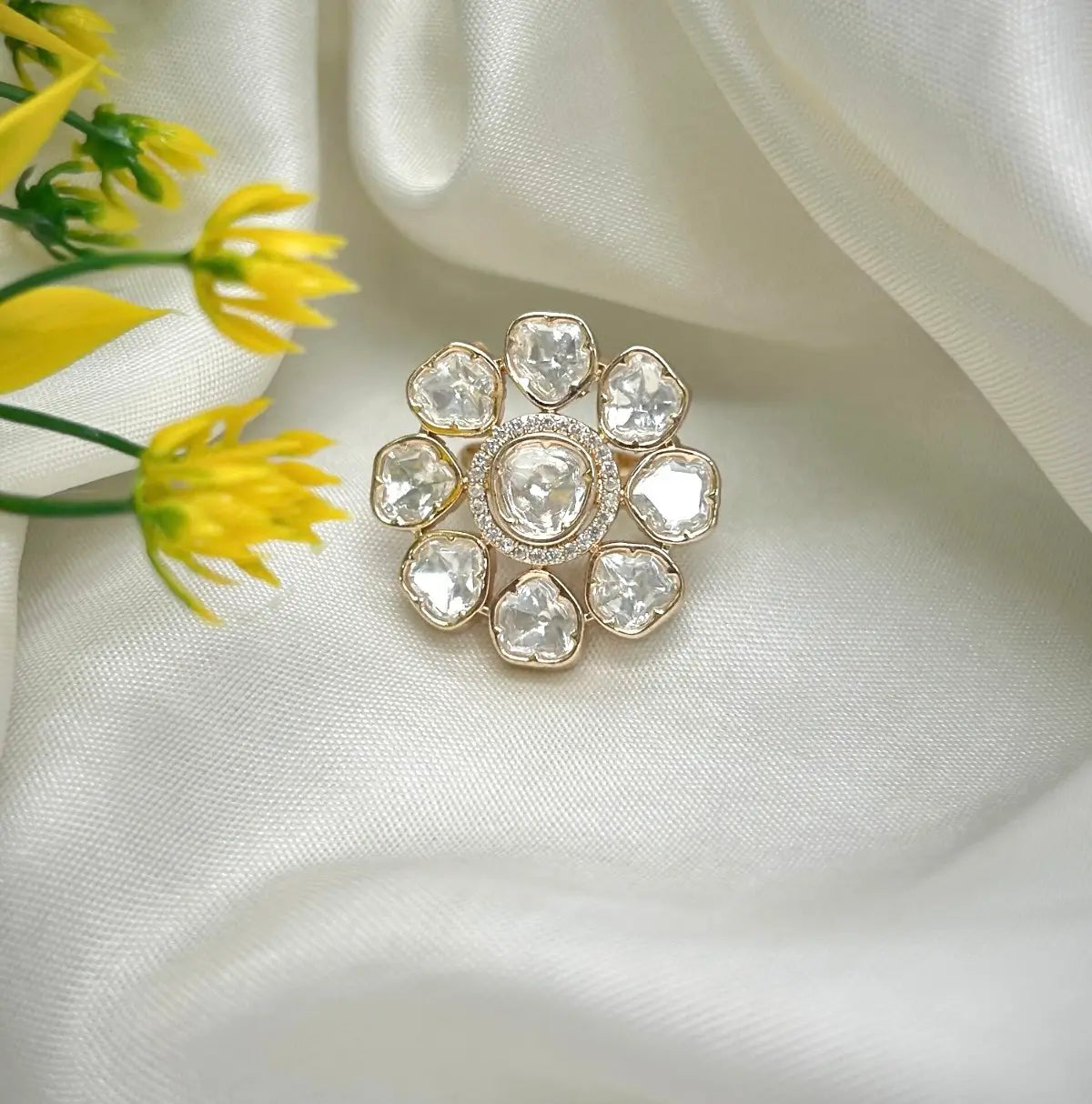 Uncut Polki Ring- Adjustable
