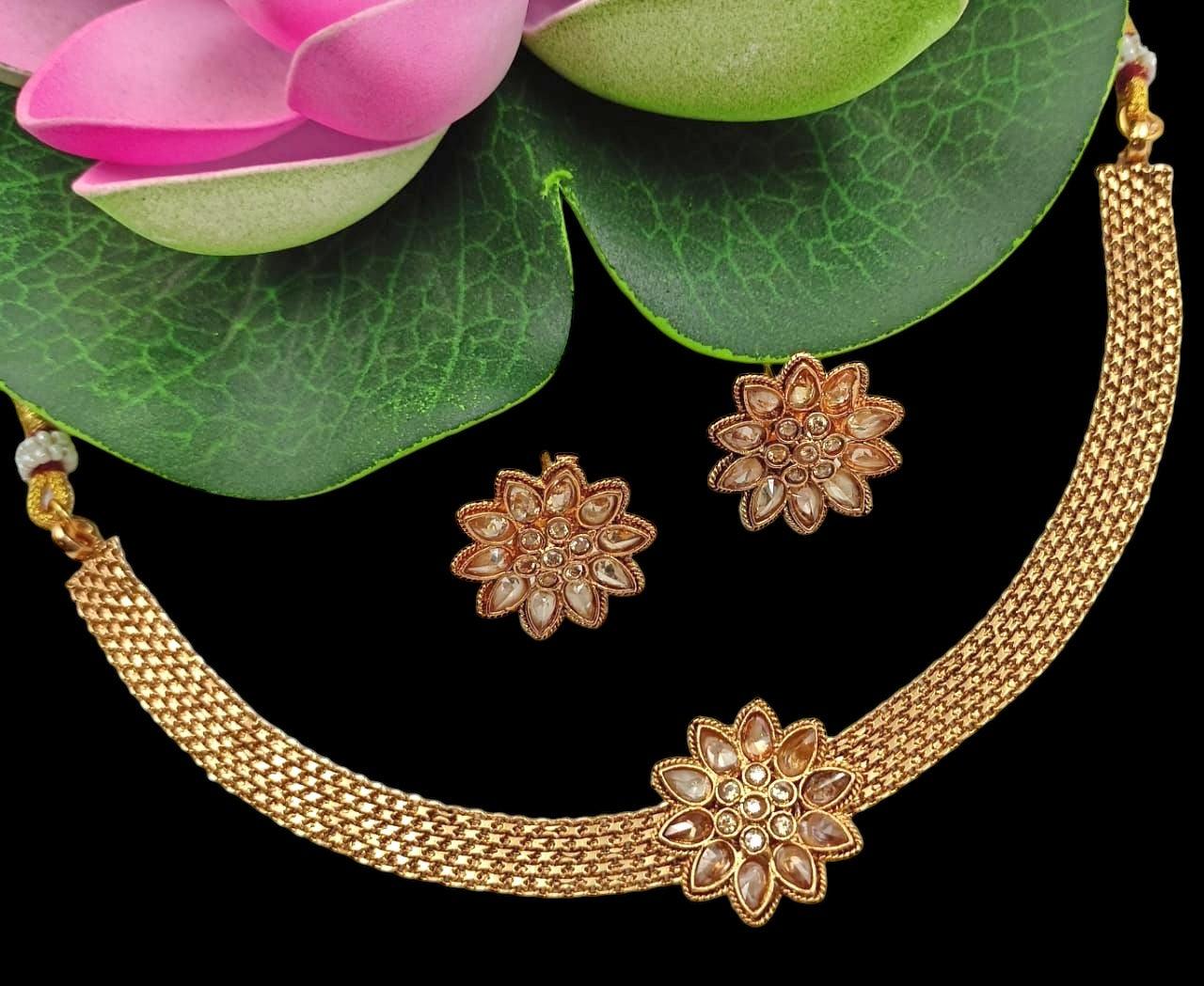 Disha Gold Polki Choker Set