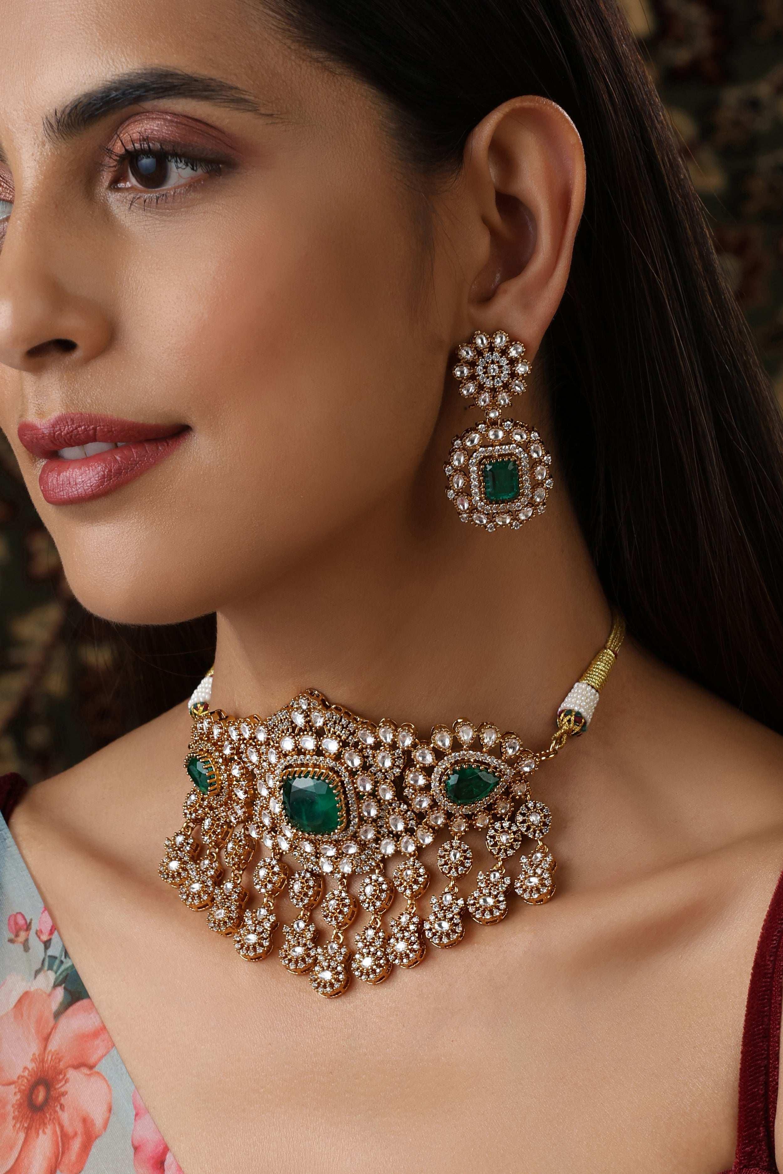 Emerald Doublet Sabhyasachi Victorian Choker