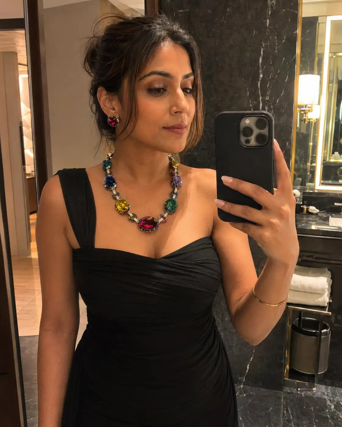 Amara Multicolor Statement Necklace & Earrings Set