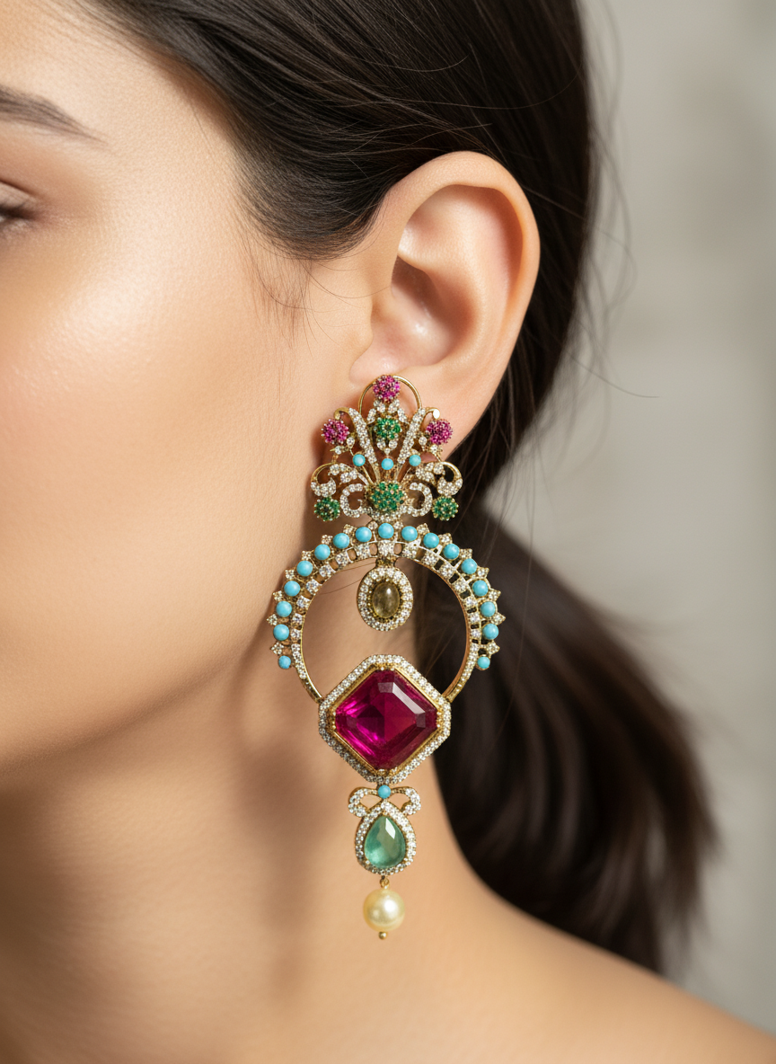 Mehmal Turquoise Statement Earrings