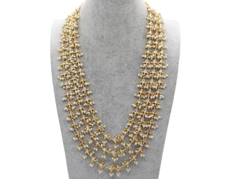 Kundan 3 Layer  Pearl Mala