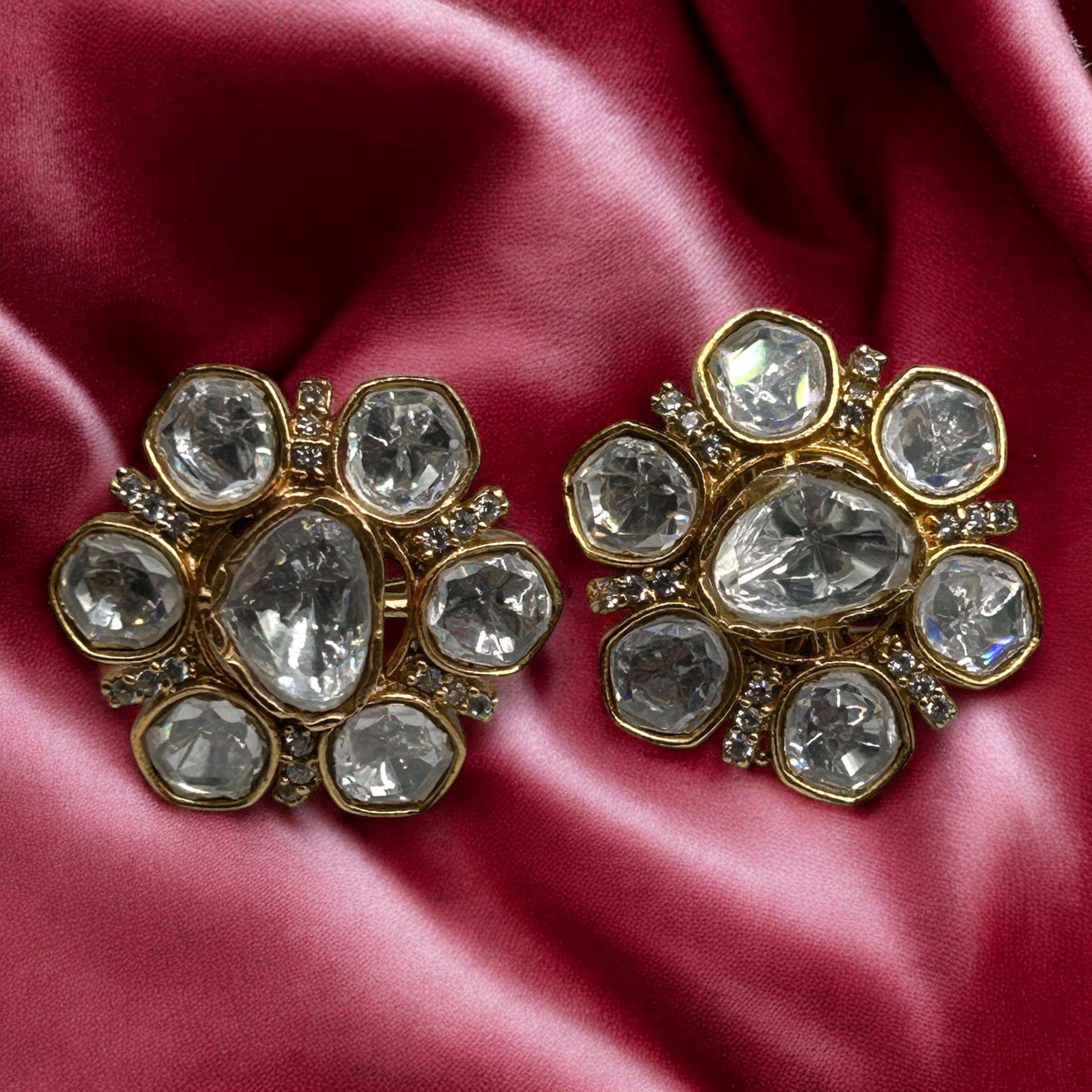Uncut Polki Studs