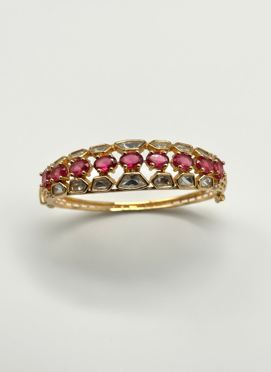 Tiya Ruby Kundan Bracelet  2.4 Inches