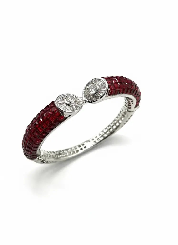 Ruby Invisible Setting Bracelet