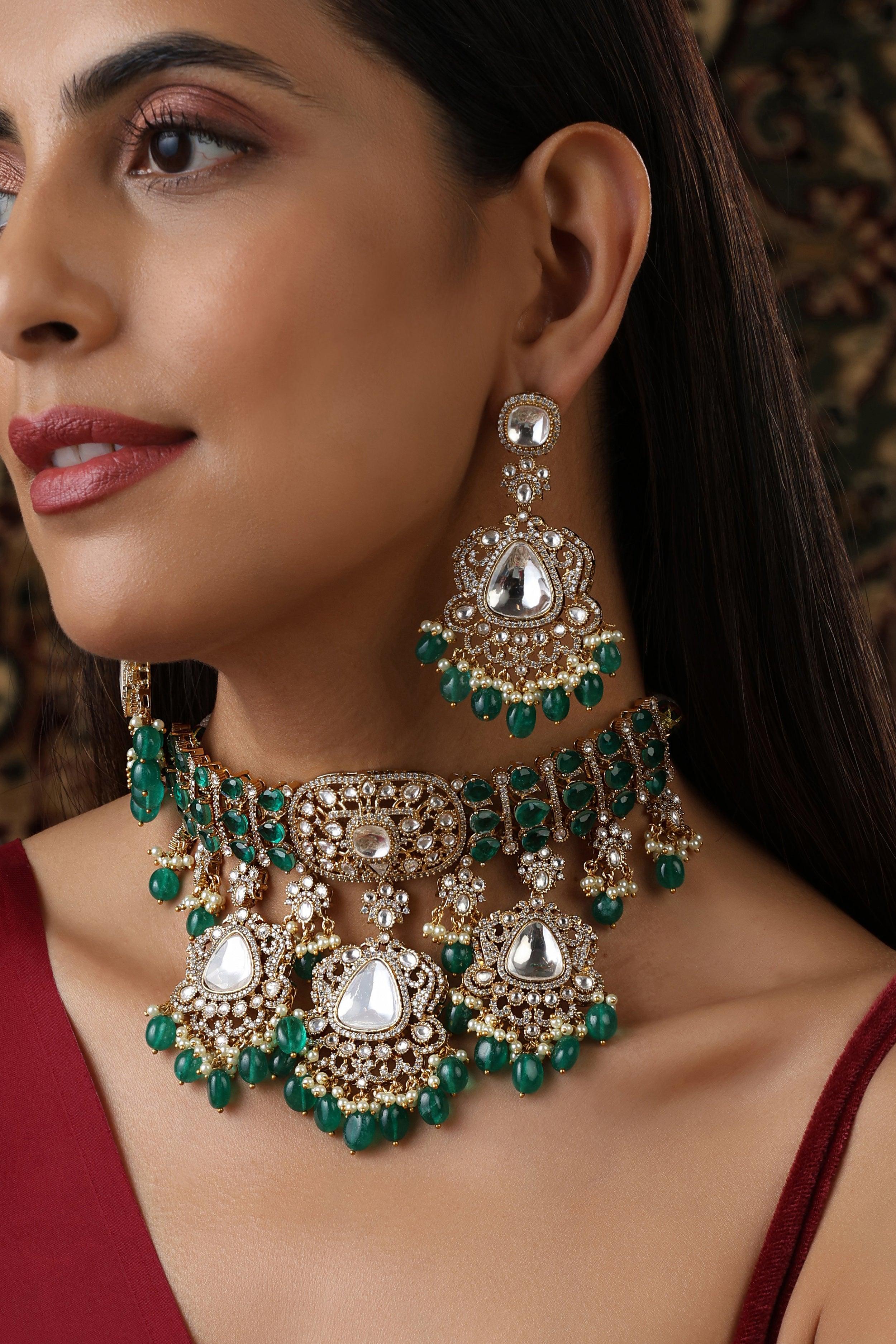 Emerald Doublet Kundan Set
