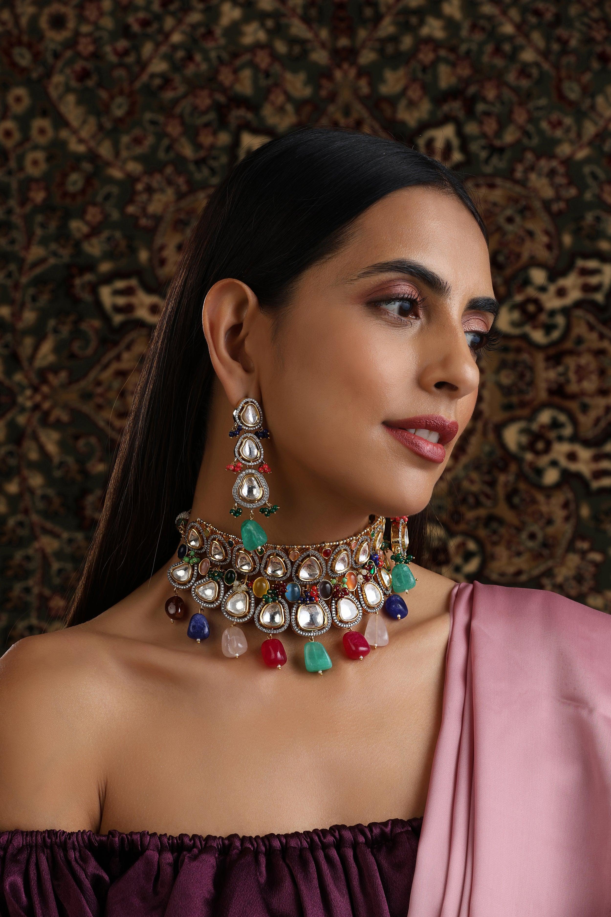 Navratan Fine Kundan Choker Set