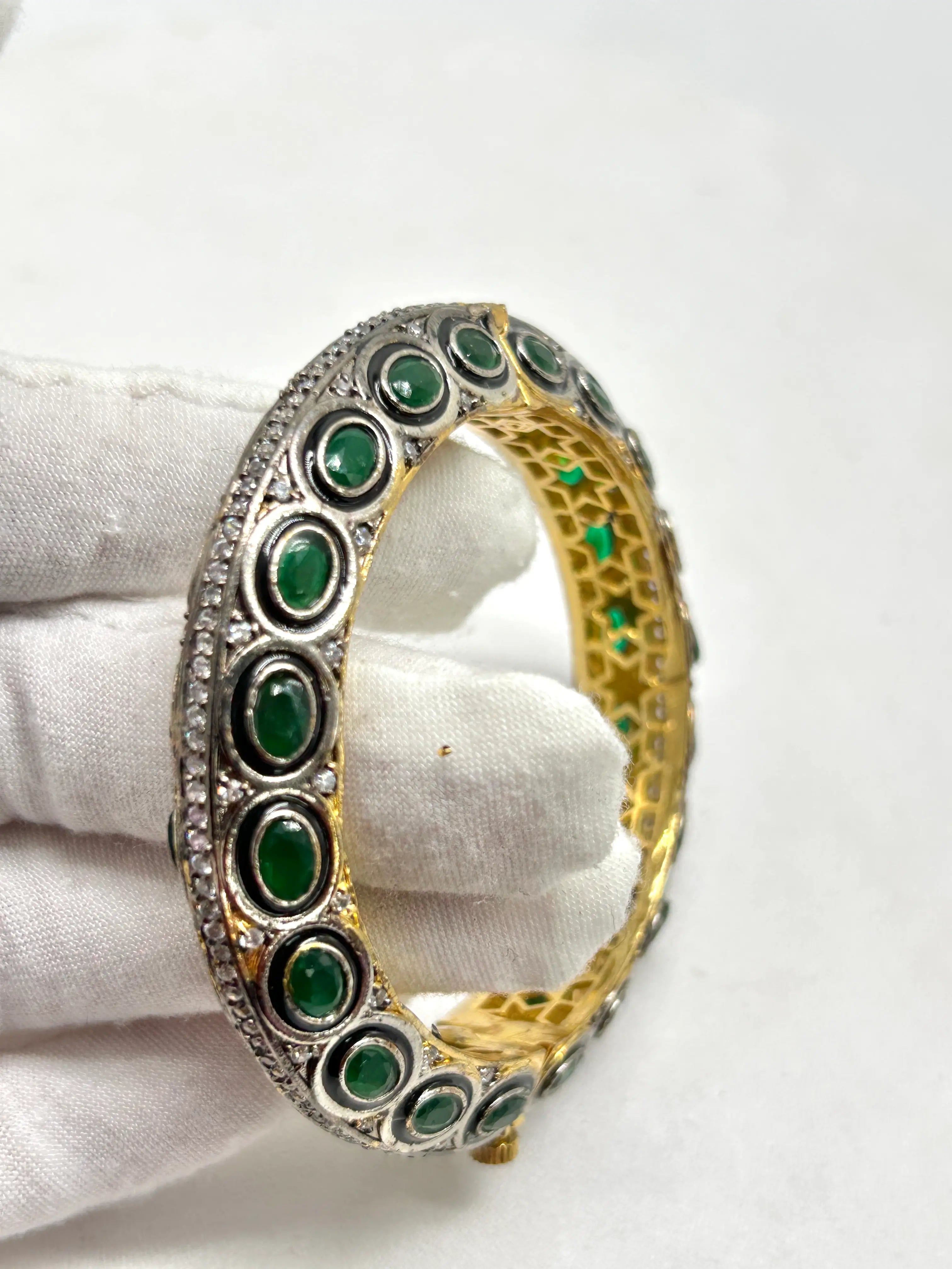 Statement Emerald Victorian Bangle