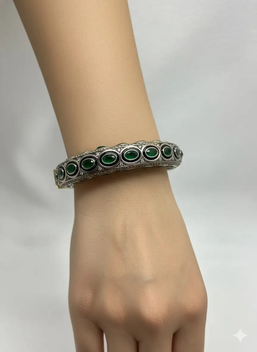 Statement Emerald Victorian Bangle