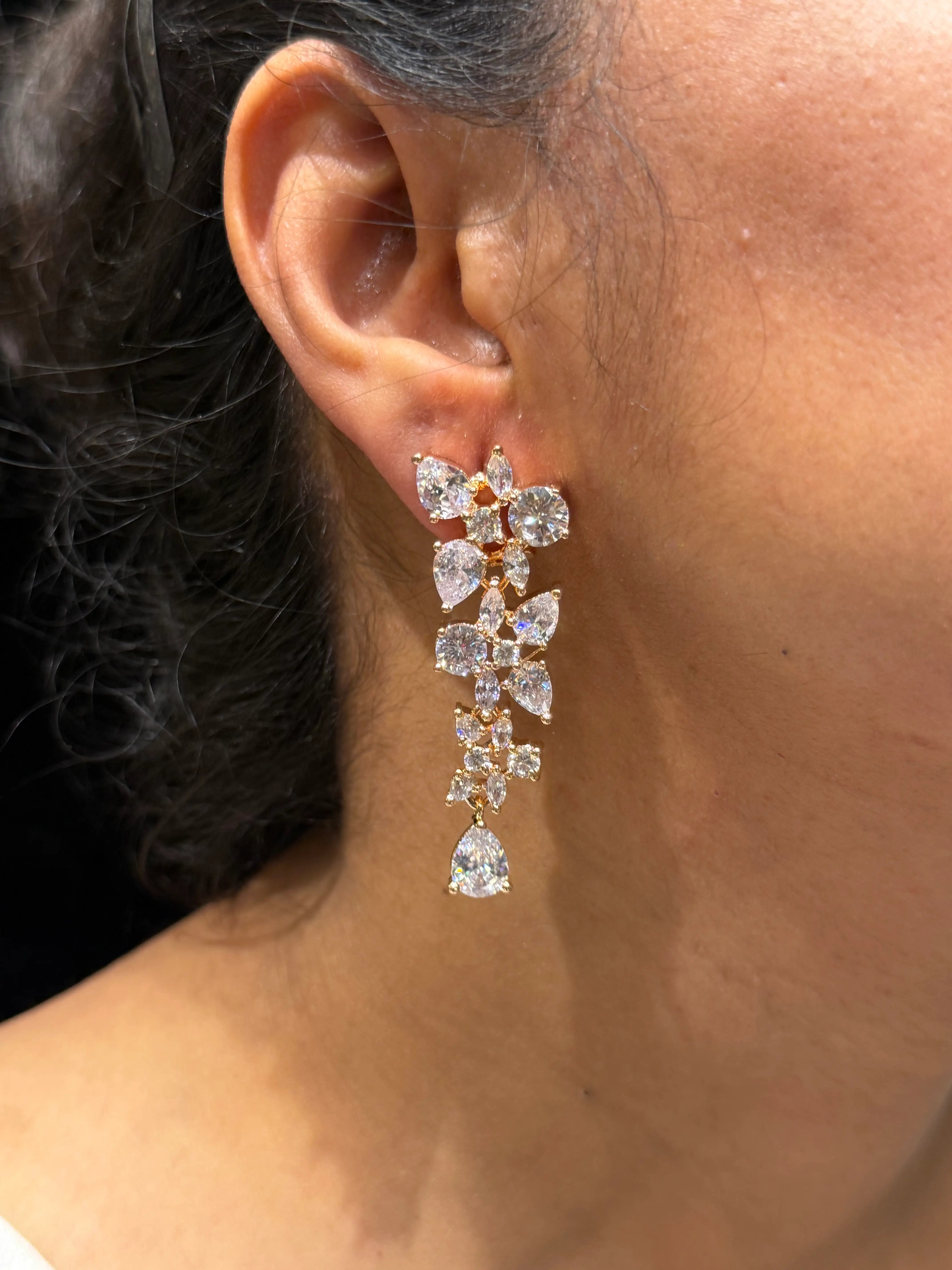 Flora Rose Gold CZ  Necklace Set