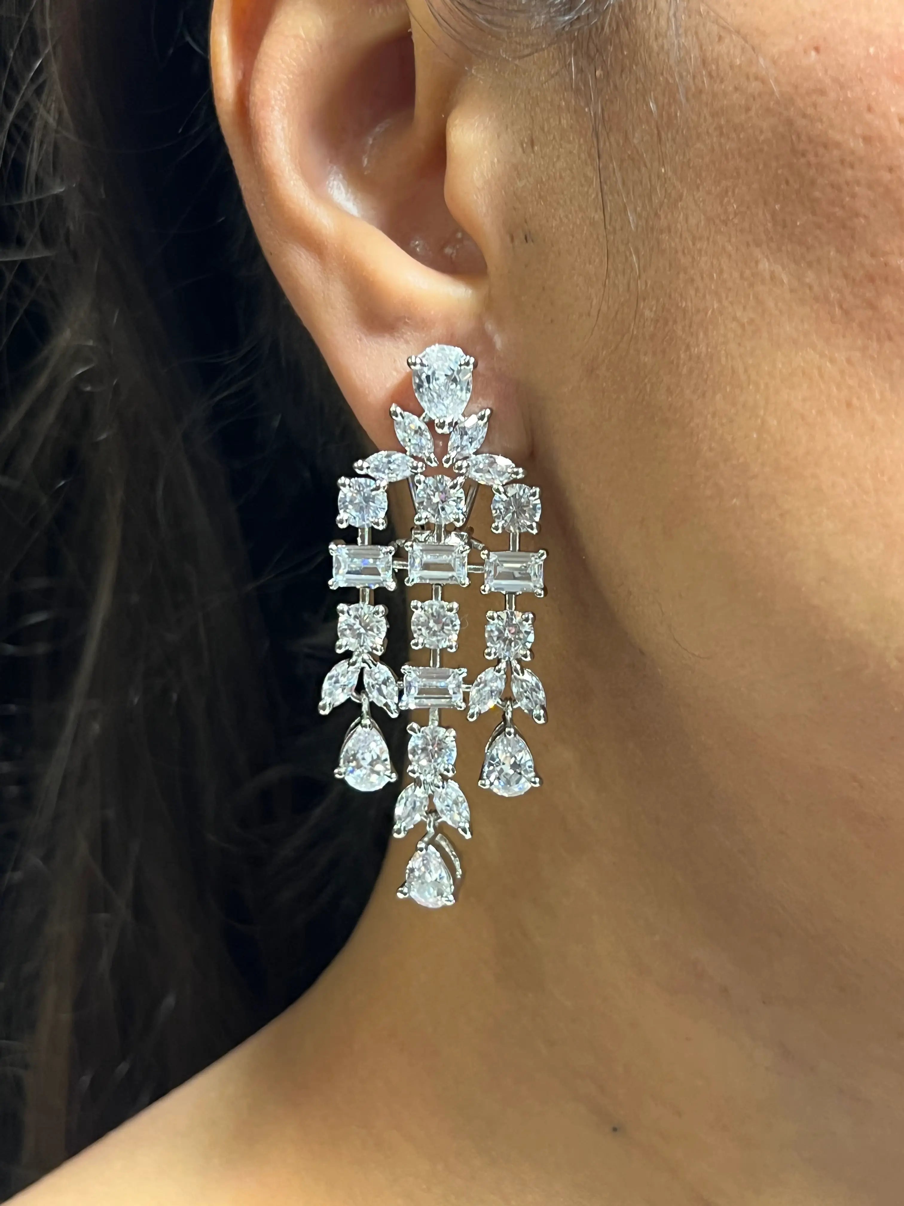 Amara Baguette CZ Necklace Set