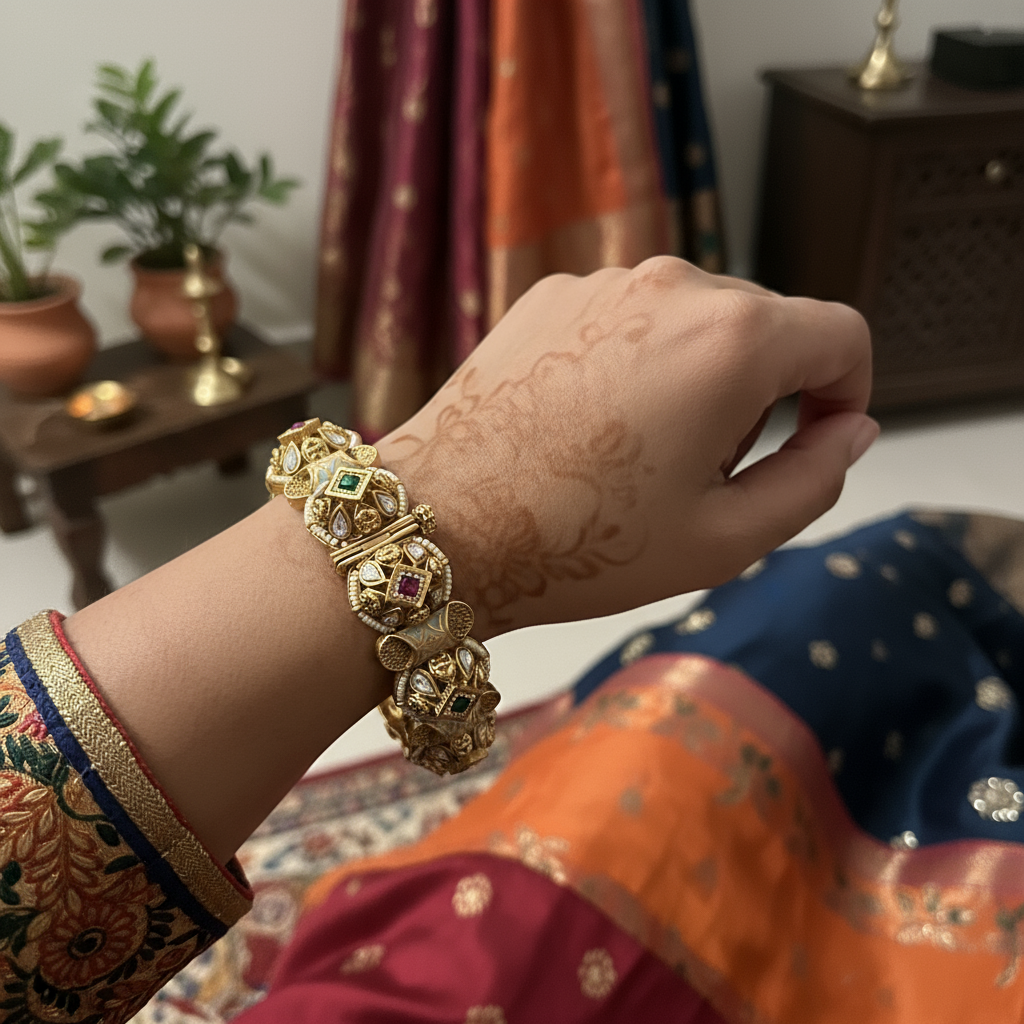 Heritage Kundan Ruby Bangles Pair