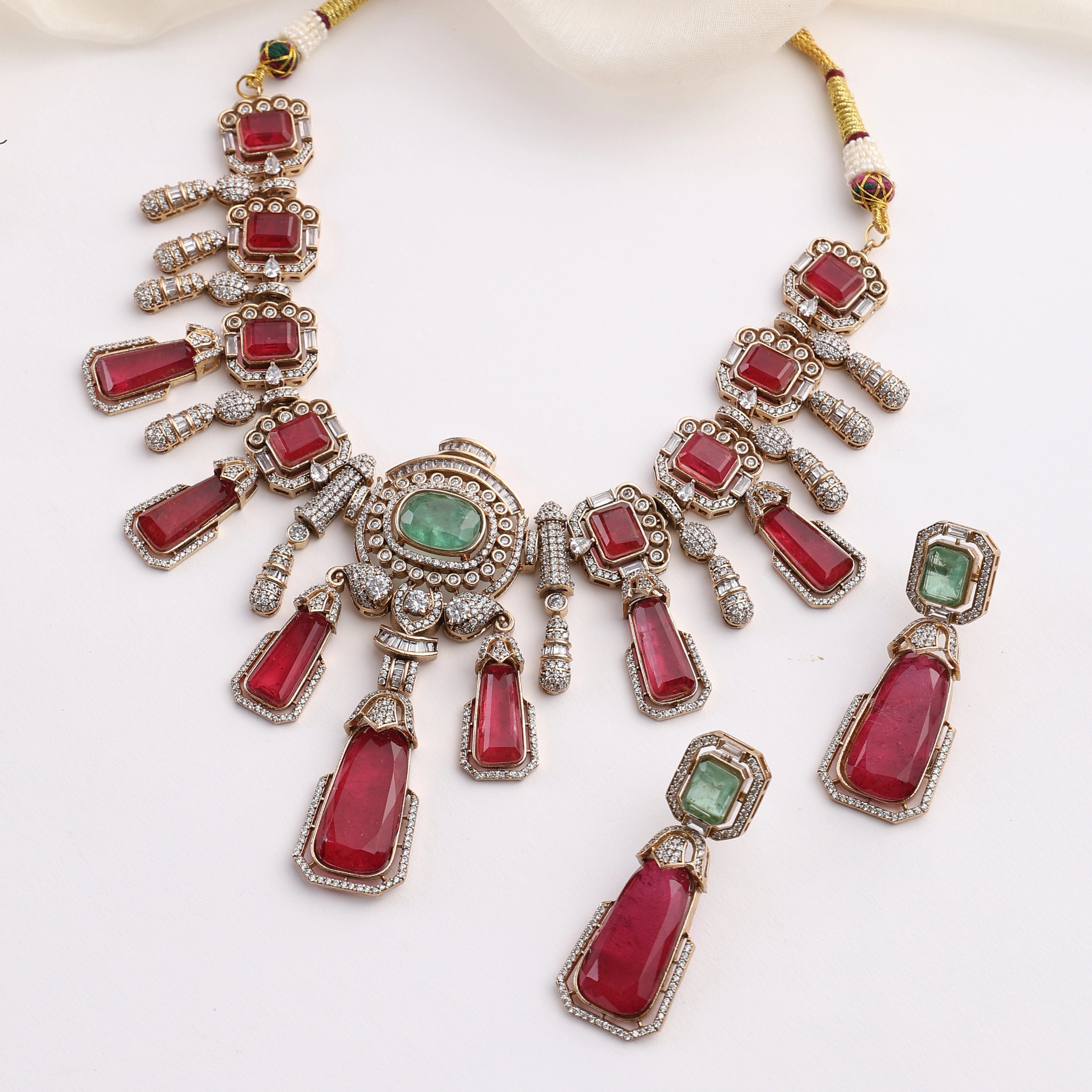 Ruby Green Doublet Set