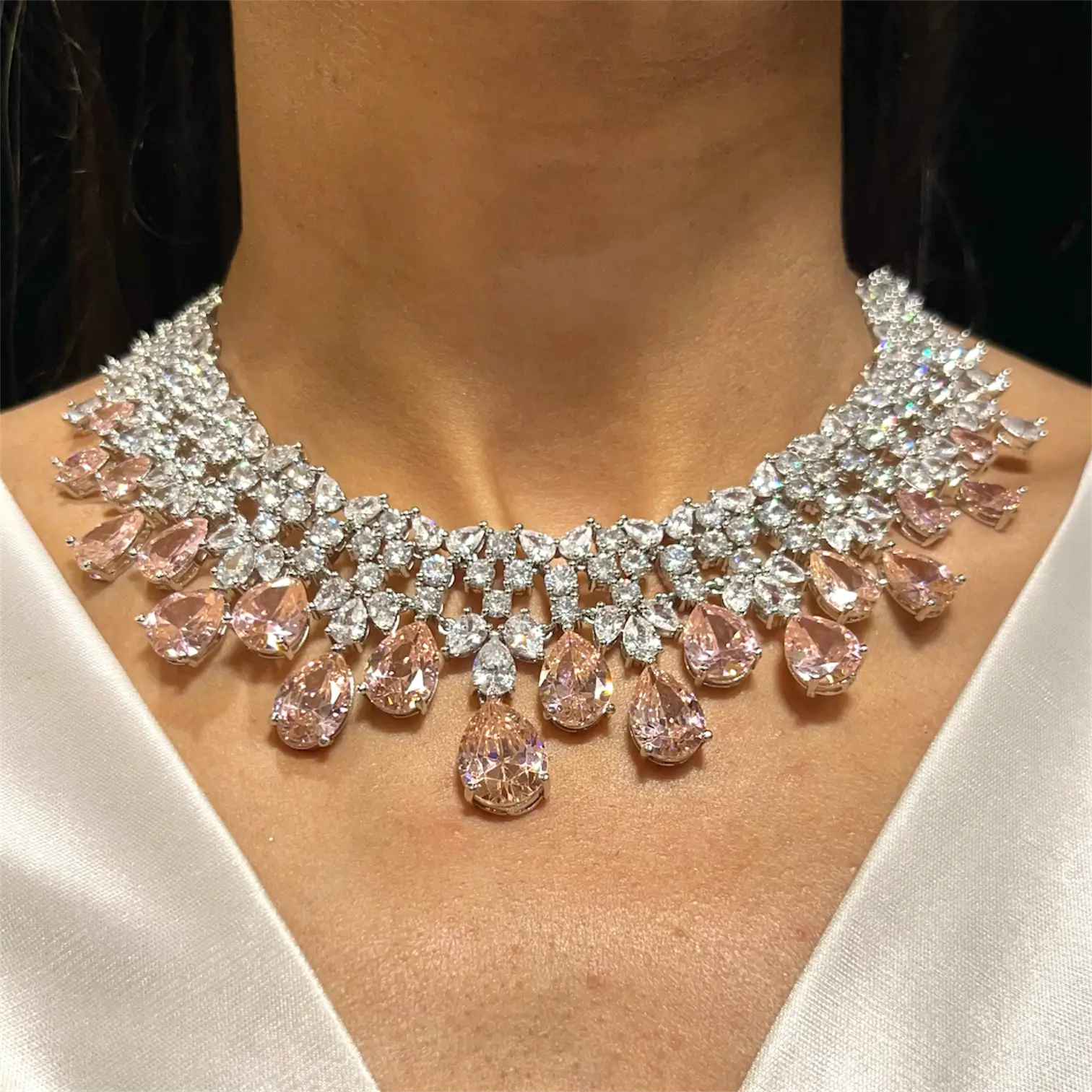 July Pink Diamond Choker Set