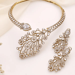 Amarysa Clear Floral Kundan Statement Necklace Set