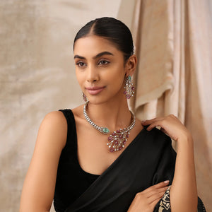 Amarysa Floral Kundan Statement Necklace Set