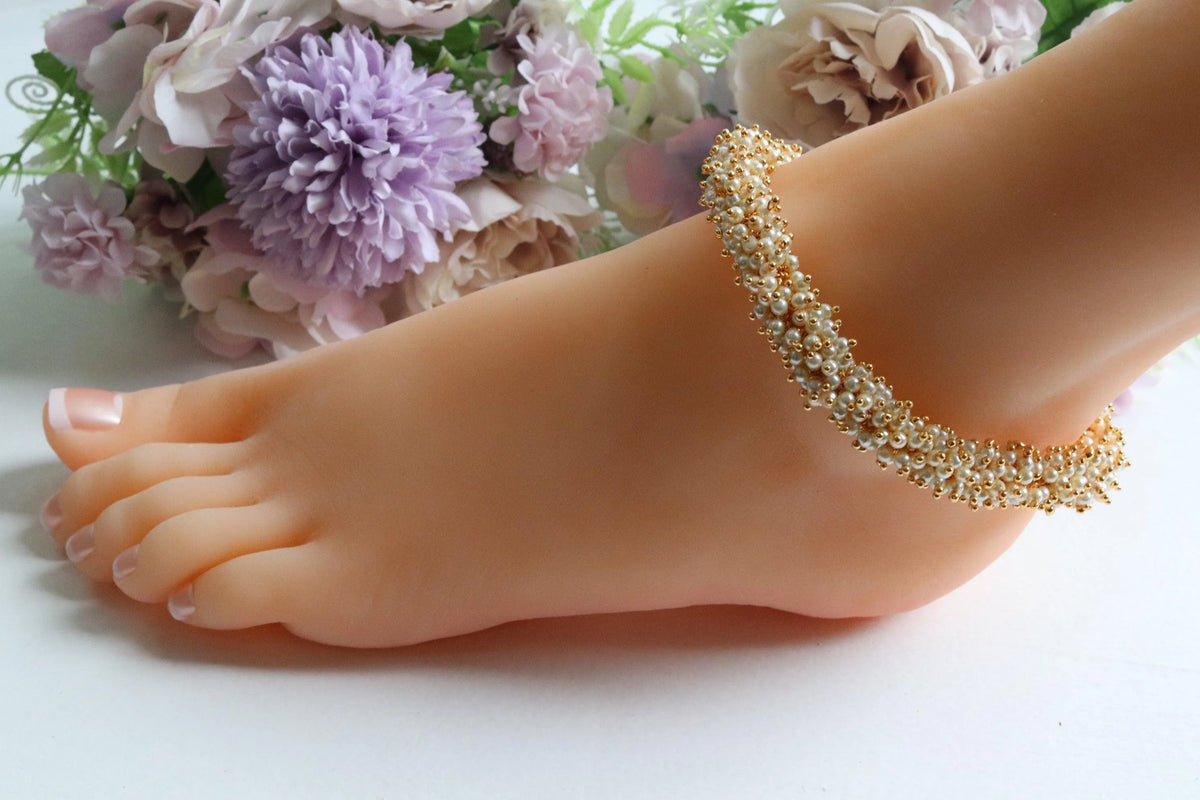 Pearl Gajra Anklet