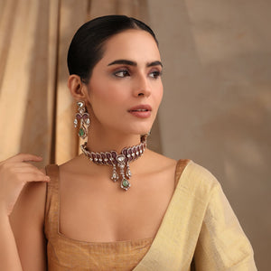 Arista Mint Choker Set with Matching Earrings