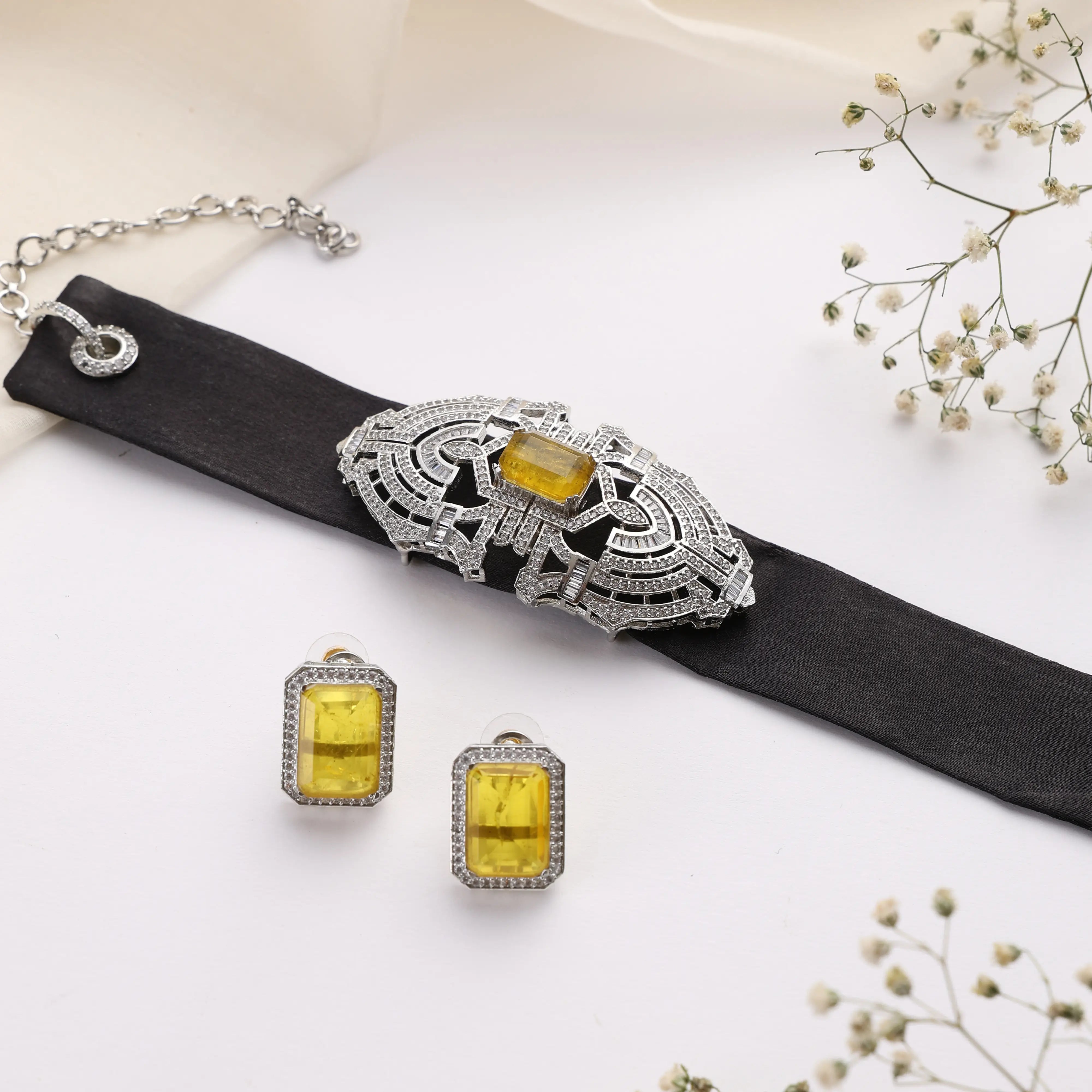 Art Deco Topaz Choker Set