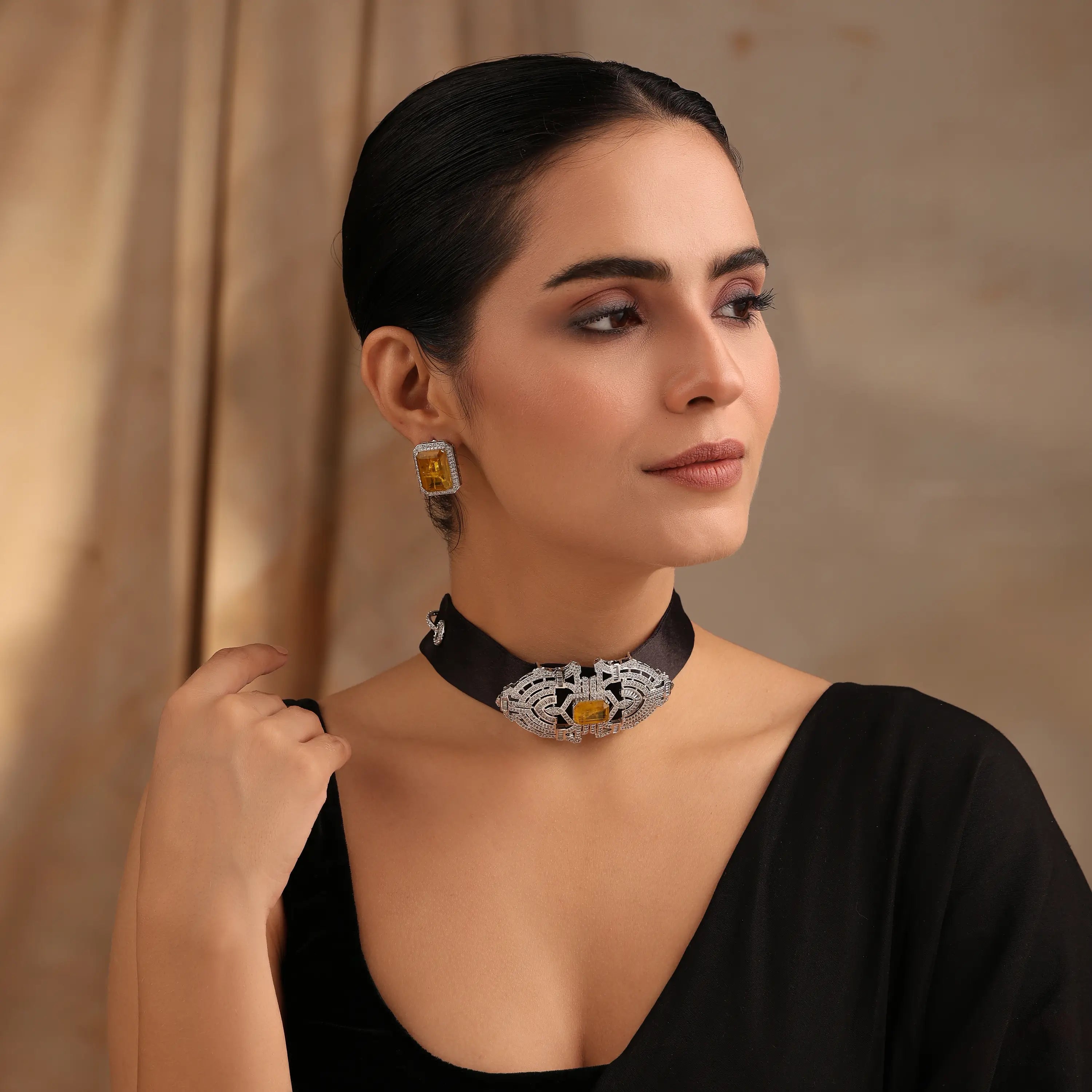 Art Deco Topaz Choker Set