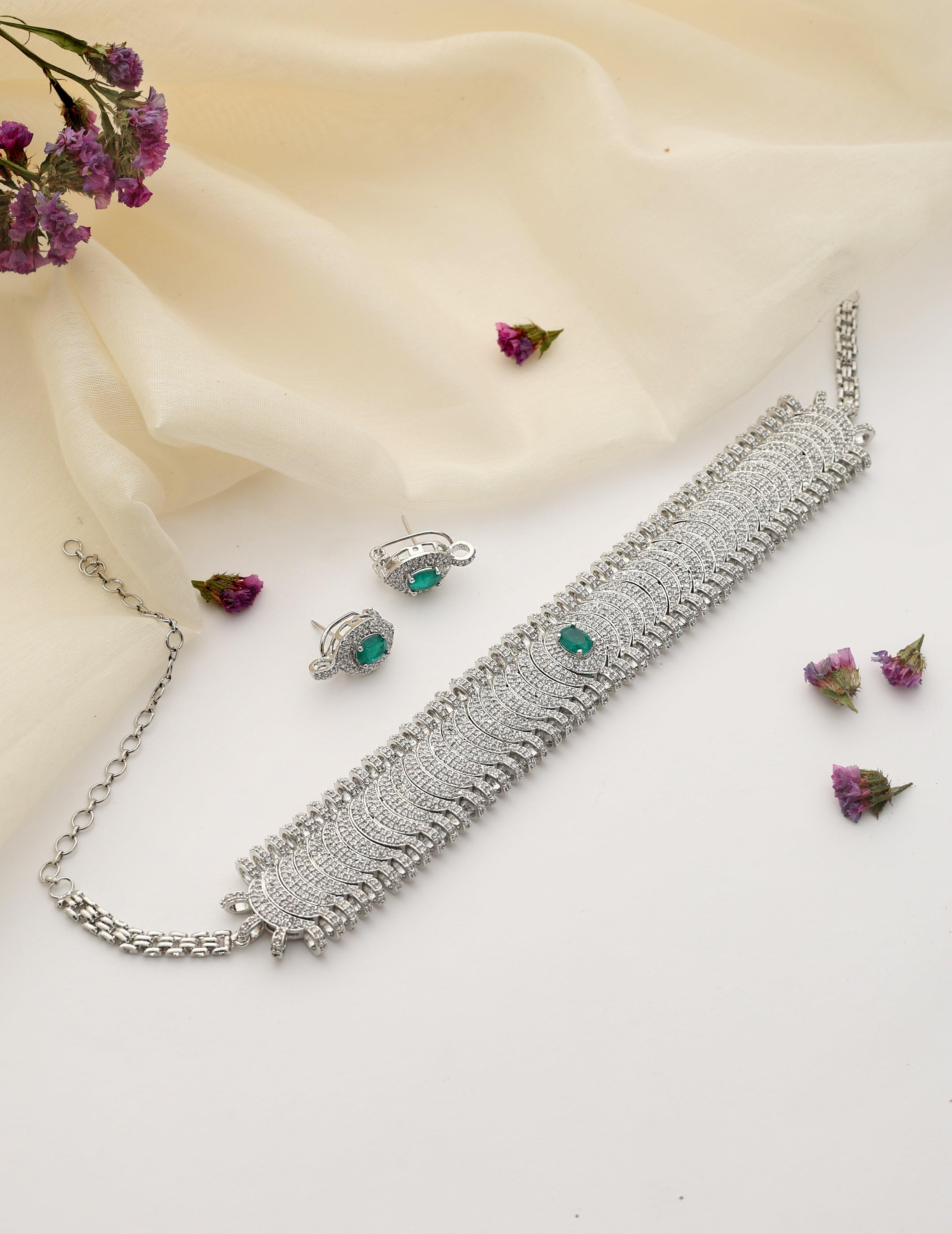 Astrid Pave Emerald Set