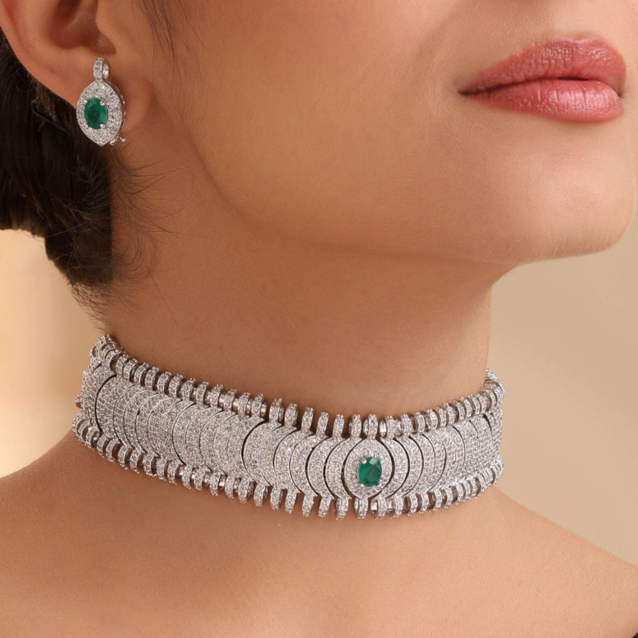 Astrid Pave Emerald Set