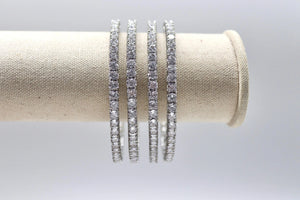 Diamond Silver Bangle Pair