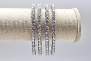 Diamond Silver Bangle Pair