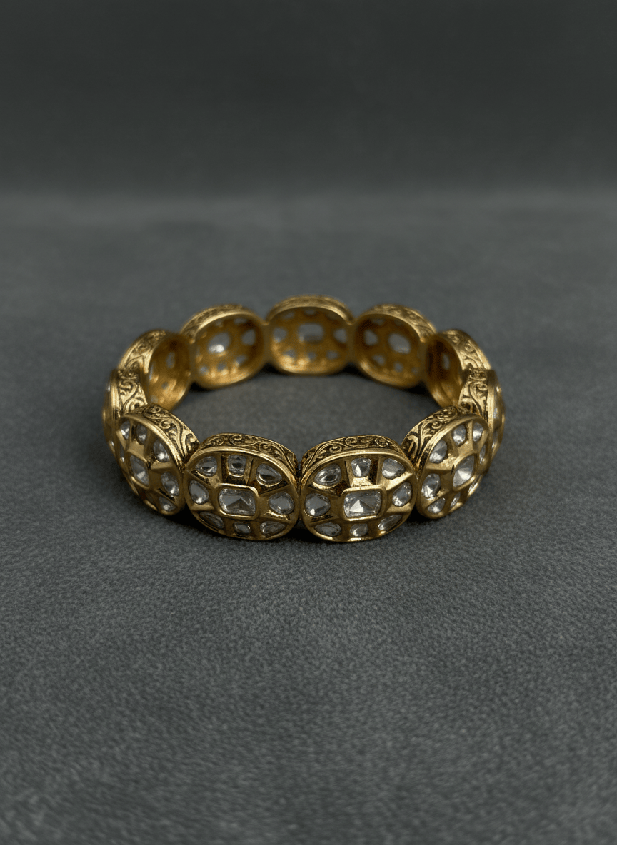 Fine Kundan Gold Bangle Pair