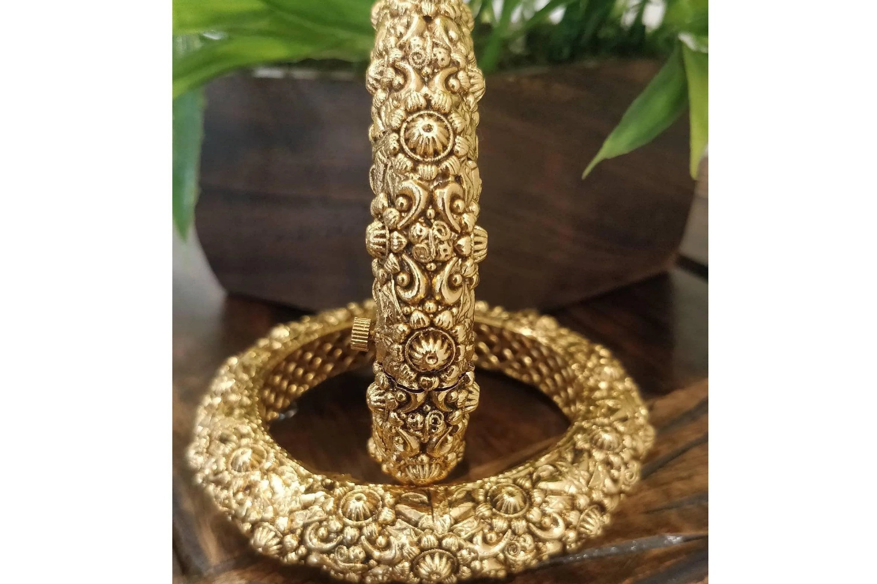 Openable Gold Bangle Pair
