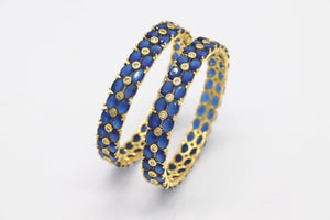 Sapphire Blue Gold Bangles