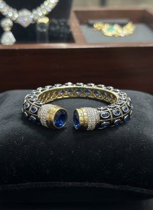 Sapphire Blue Victorian Bangle