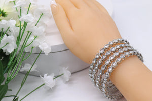 Silver Polki Bangles Set of 4 Bangles