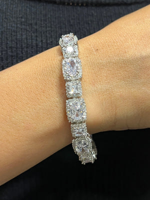 Clear CZ Oval Bracelet