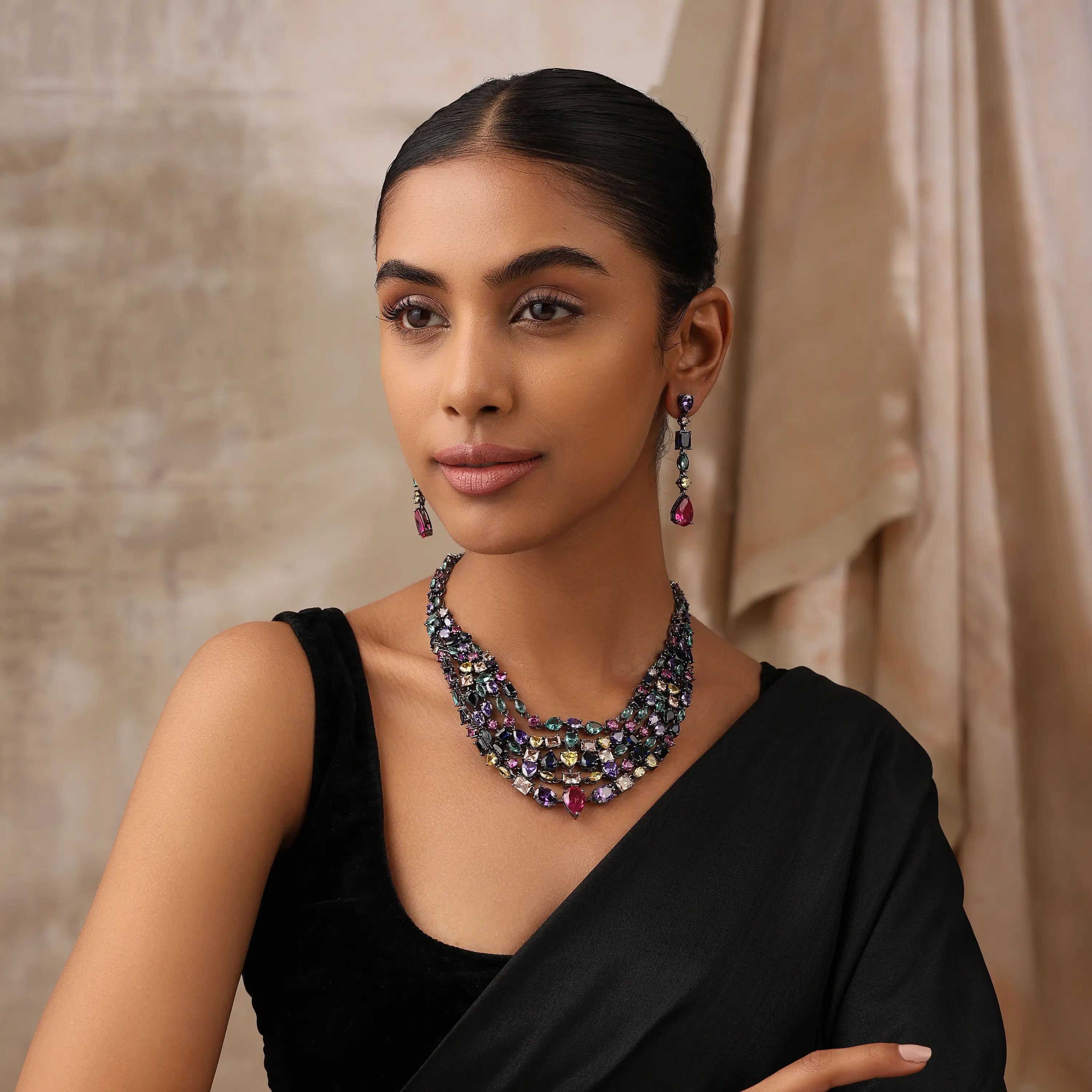 Diora Multicolor Statement Necklace Set