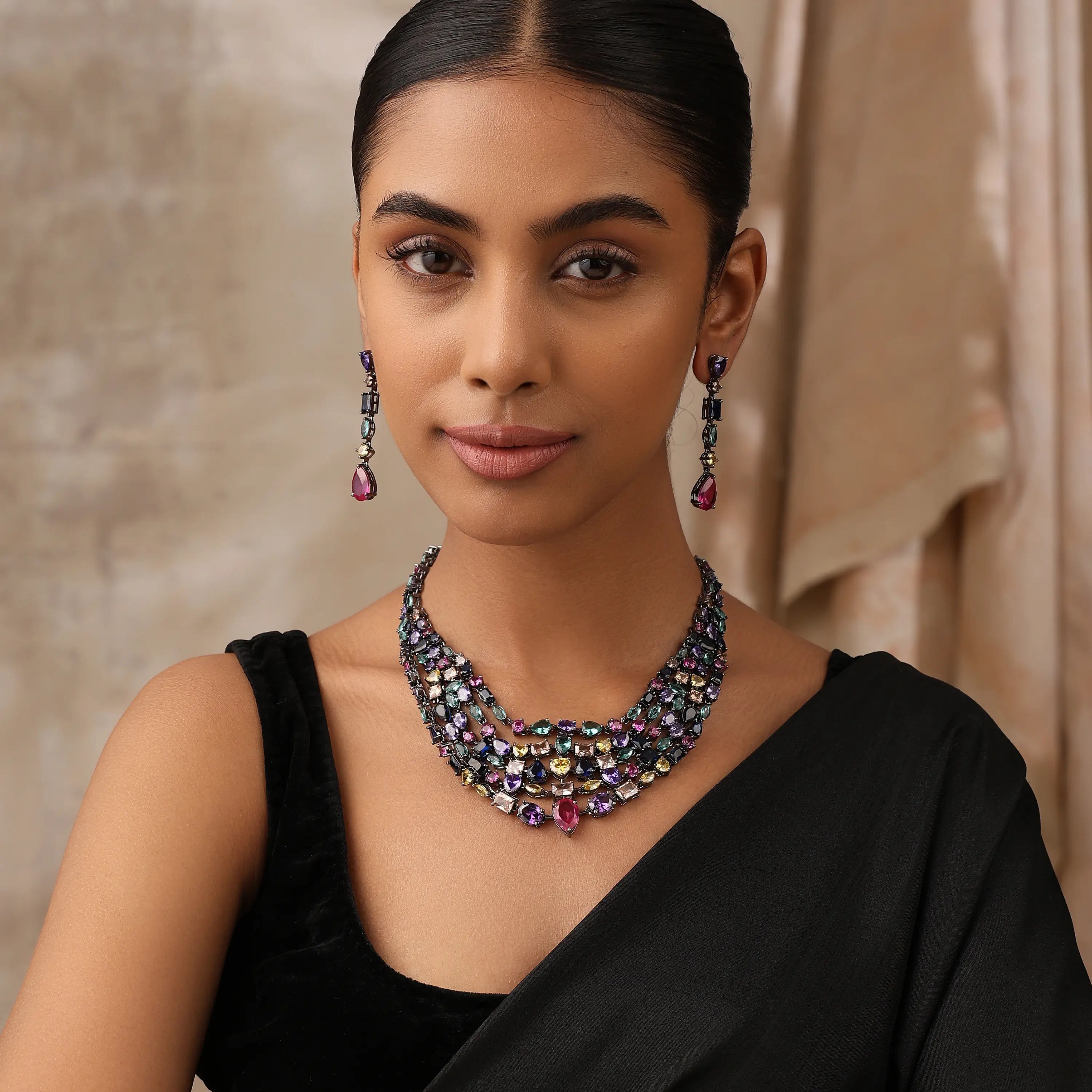 Diora Multicolor Statement Necklace Set